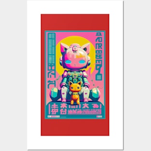 Vintage Anime Space Cat | Quality Retro Anime Origin Design | Chibi Kawaii Manga Art Posters and Art